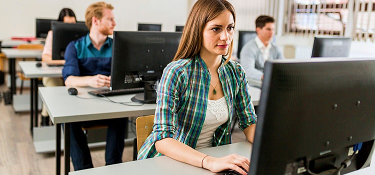students in computer exam room take nclex exam