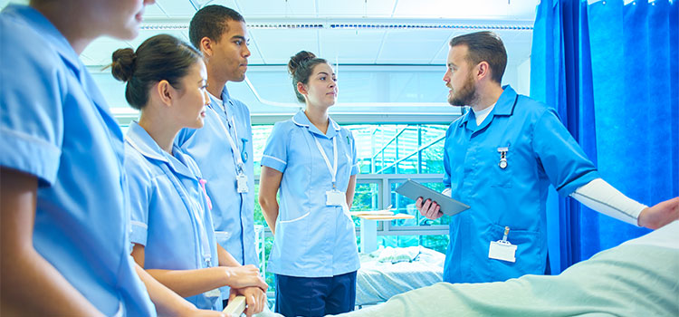 nurse staff training at patient bedside