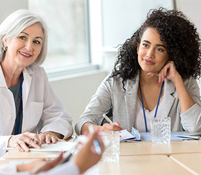 nurse administrator with medical staff